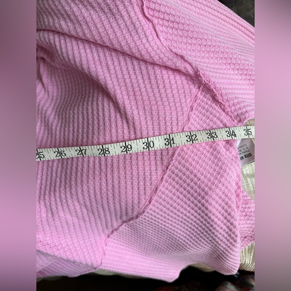 FREE PEOPLE CORALINE THERMAL Bubble Gum Pink - Picture 6 of 8